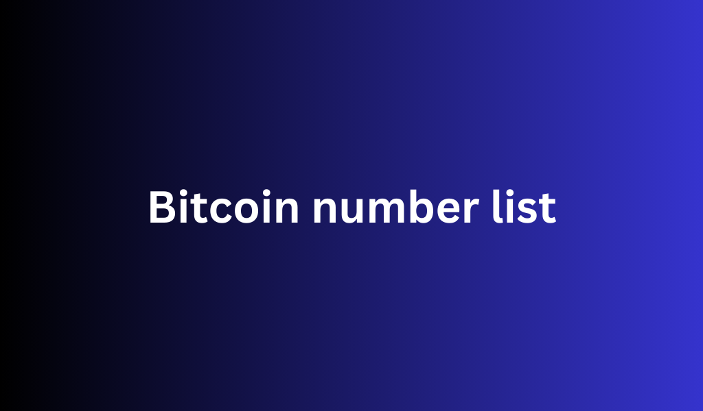 Bitcoin number list